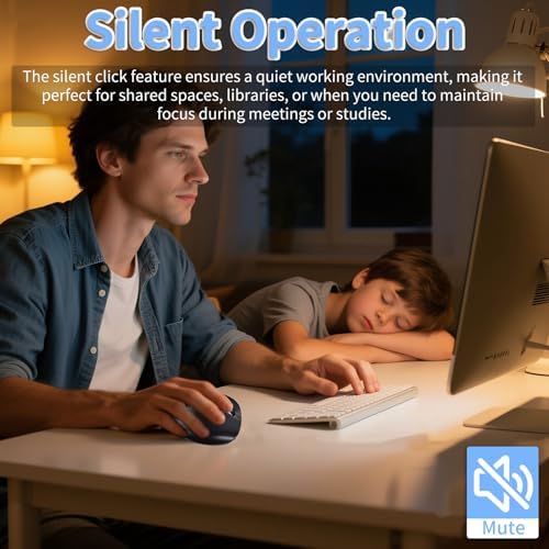 Bluetooth Wireless Vertical Mouse - Ergonomic Design, Rechargeable with Type-C, Silent Operation for Office and Home Use, Ideal for Professionals & Students (Black)