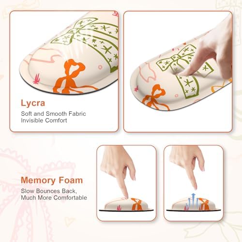 iCasso Ergonomic Mouse Pad, Keyboard Wrist Rest, Memory Foam Mousepad with Wrist Support, Easy Typing and Relieve Wrist Pain Keyboard Pad for Computer(Colorful Ribbon)