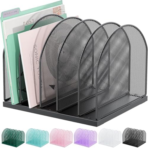 gianotter Desktop File Organizer with 5 Compartments