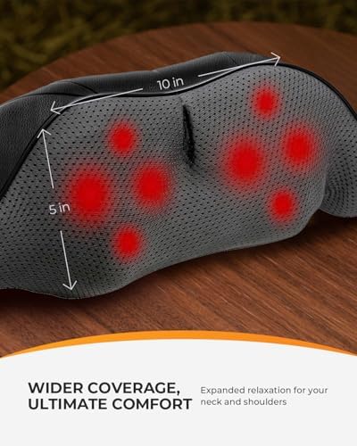 CooCoCo Corded Neck Massager - Back Massager for Pain Relief Deep Tissue, Shoulder Massager with Heat, Kneading Massager, Massager Gifts for Mom Dad