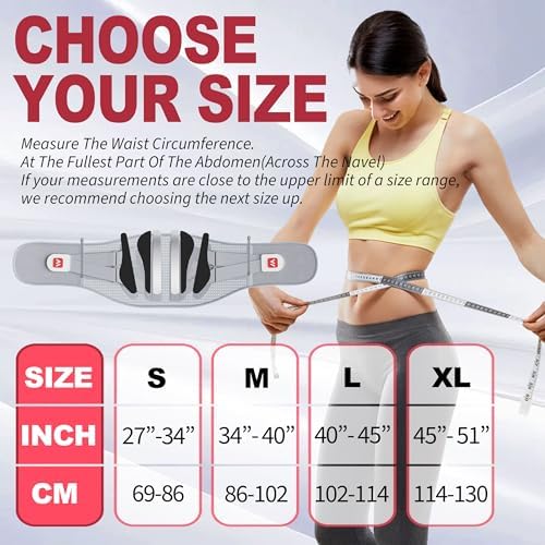Back Brace for Lower Back Pain Relief - Lumbar Support Belt with 8 Zoned Support Bars, Adjustable Strap & Breathable 3D Knit for Men & Women, Sciatica Herniated Disc Support