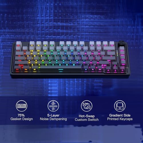 Redragon K673 PRO Wireless 81-Key RGB Gasket Gaming Keyboard, Scroll Knob