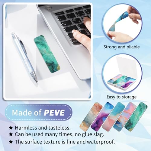 48 Pieces Anxiety Sensory Stickers with Storage Box - Sensory Stickers with 2 Textured Stickers for Adults Desk Fidget - Teacher Must Haves (Marble)