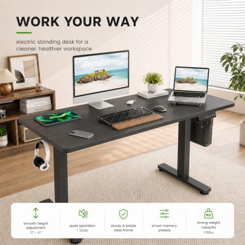 56"x24" Electric Standing Desk, Height Adjustable Desk