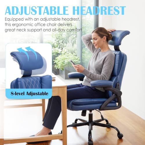 400lbs Executive Office Chair with Adjustable Headrest