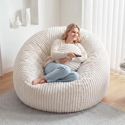 Homkdom Bean Bag Chairs for Adults, Giant Bean Bag Sofa with Back Support