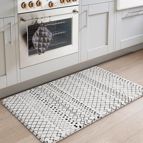 KIMODE Anti Fatigue Kitchen Mat for Floor, Cushioned Farmhouse Kitchen Rug