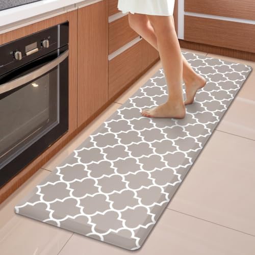 WISELIFE Kitchen Runner Rugs Anti-Fatigue Mats, 17.3"x 60", Khaki