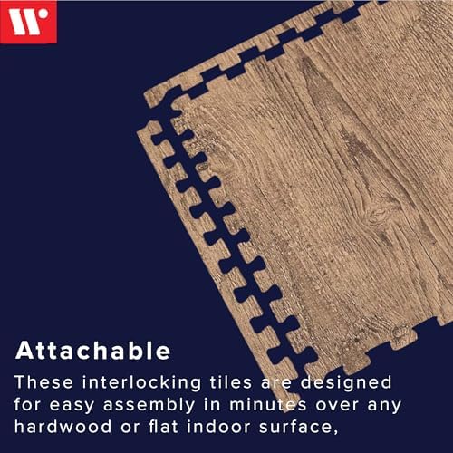 Forest Floor Farmhouse 3/8 Inch Thick Printed Foam Tiles, Premium Wood Grain Interlocking Foam Floor Mats, Anti-Fatigue Flooring – Stylish Flooring Solution