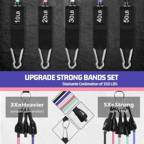 VEICK Resistance Bands with Handles, Exercise Tube Bands Set for Workouts