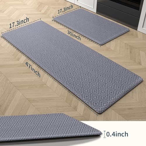 Kitchen Mat 2PCS Kitchen Rugs Cushioned Anti-Fatigue Rug Standing Desk Mat