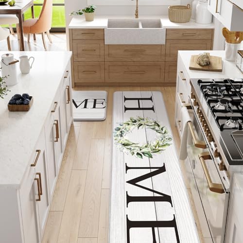 KIMODE Anti Fatigue Kitchen Mats for Floor Cushioned Kitchen Rugs Sets of 2
