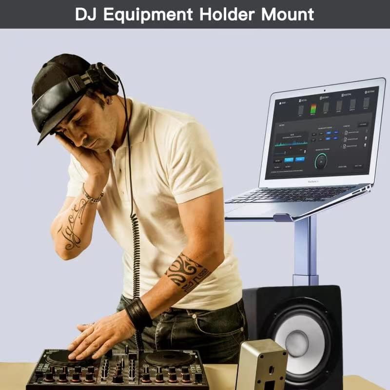 Adjustable Laptop Stand for Desk, DJ Laptop Stand Adjustable Height, Laptop Raised Stand for Standing & Sitting Mode, Tall, Strong and Airflow Even Laptop Riser for 17 inch（Gray）