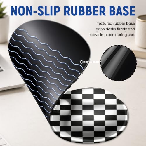 Ergonomic Mouse Pad with Wrist Rest, Gel Wrist Support, Checker Dog