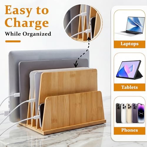 Unittype Bamboo Multi Device Organizer, 5 Slots
