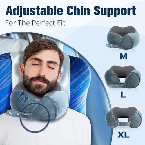 Cirorld Neck Pillow for Traveling, Travel Pillows for Airplanes Light Blue