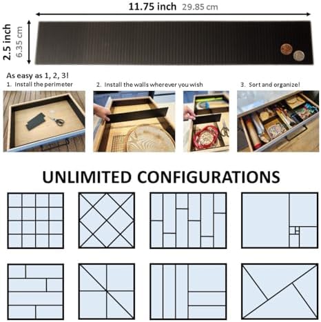 DRAWER DADDY Customizable Grid Drawer Dividers, Cut to Fit Organizer
