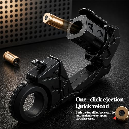 Metal Fidget Toys Gun for Adults: EDC Stress Relief Fidget Spinner Toy, 5 in 1 Mini Cool Fidgets Guns with Slider & Finger Ring for Men (JJ011 - Black)