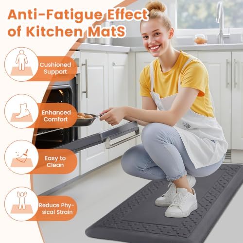 4/5 Inch Thicker Kitchen Mats Anti Fatigue Comfort Mat Standing Desk Rugs