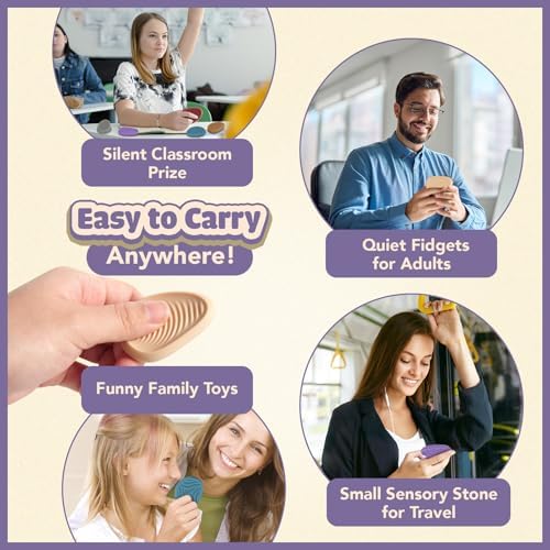 Fidget Toys Adults Sensory Stone: 16 Pack Texture Worry Stone for Kids Calming - Sensory Autism Toys for Stress Relief - Quiet Small Fidgets for Classroom Prizes