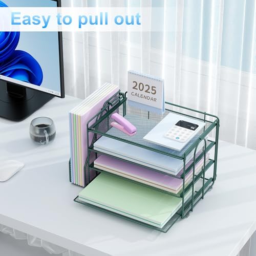 Spacrea 4-Tier Paper Organizer for Desk with File Organizer