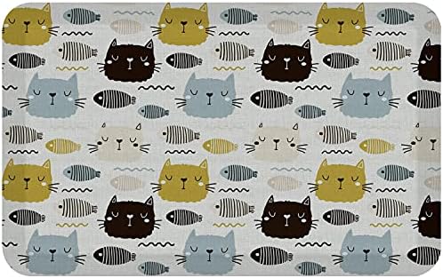 GelPro Designer Cushioned Anti-Fatigue Comfort Floor Mat, Padded Stain-Resistant, Waterproof, Non-Slip Comfort Padded Desk/Office Mat, 20 x 32, Leo Grey Fish