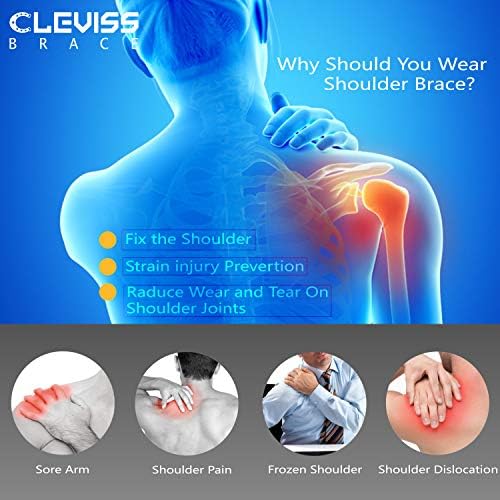 Shoulder Brace for Men and Women Rotator Cuff - for Bursitis, Dislocated AC Joint, Labrum Tear, Tendonitis,Neoprene Compression Support Sleeve for Left and Right Hand (Black L-XL)