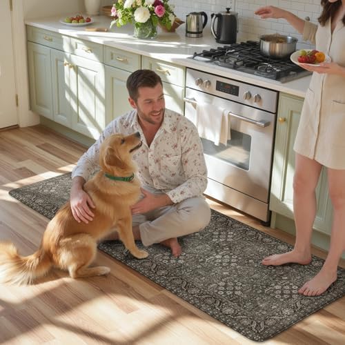KIMODE Kitchen Mats Cushioned Anti Fatigue, Farmhouse Kitchen Runner Rugs
