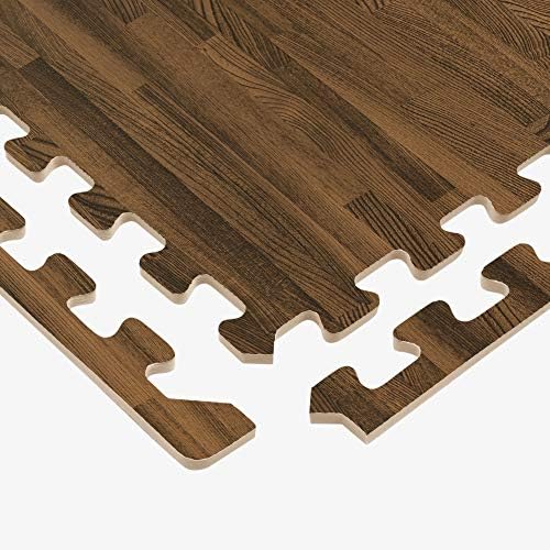 Forest Floor Farmhouse 3/8 Inch Thick Printed Foam Tiles, Premium Wood Grain Interlocking Foam Floor Mats, Anti-Fatigue Flooring – Stylish Flooring Solution