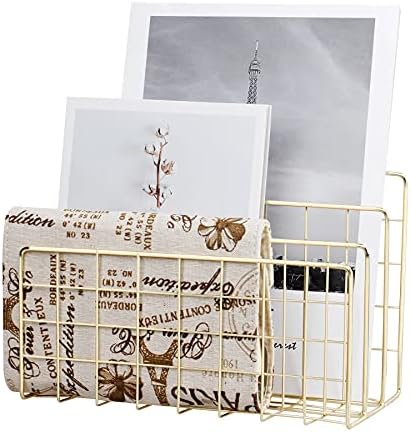 Desktop Mail Organizer File Organizer for Letters 3 Slot, Gold