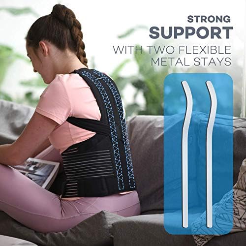 sicheer Posture Corrector for Women and Men Back Brace Straightener Shoulder Upright Support Trainer for Body Correction and Neck Pain Relief, Small(waist 26-33 inch)