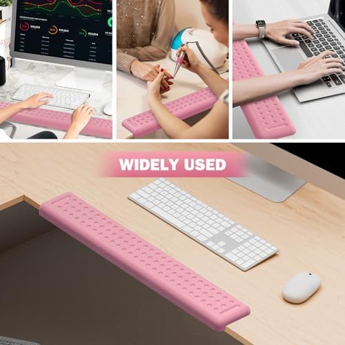 Leolee L-Shaped Desk Long Wrist Rest Elbow 60CM, Light Pink Arm Rest Desk
