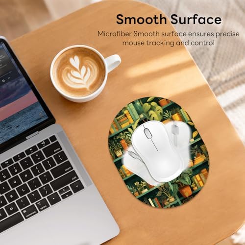Oval Mouse Pad 6x8in Non-Slip for Laptop,Bookshelf