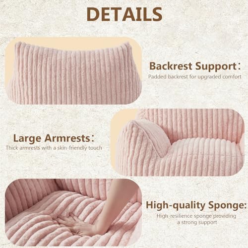 Achicsofar Bean Bag Chair for Adults Teens, Giant Faux Fur Beanbag Armchair