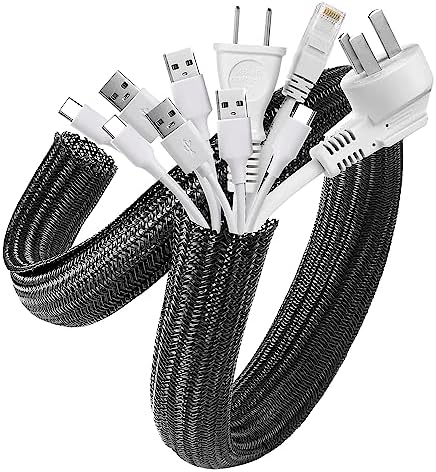 AGPTEK Cable Sleeve, 25ft - 4/5 inch Cable Management Cord Hider, Black