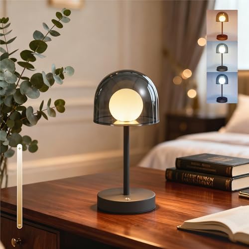 LED Modern Lamp, Small Mushroom Lamp Cordless, Unique Decor Light
