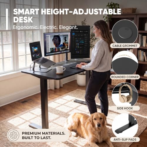 Furmax 55 Inches Electric Height Adjustable Standing Desk Home Office Desk