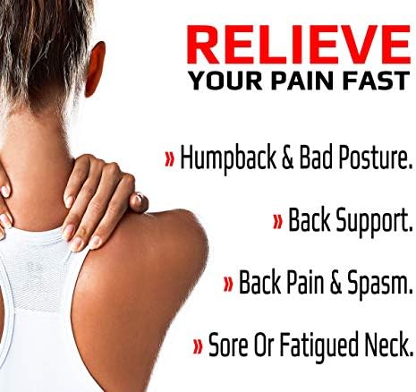 Magnetic Posture Corrector, Men and Women, Fully Adjustable Padded Back Supporter, All Day Pain Relief, Lumbar, Neck, Spine, Shoulders, Scoliosis Support