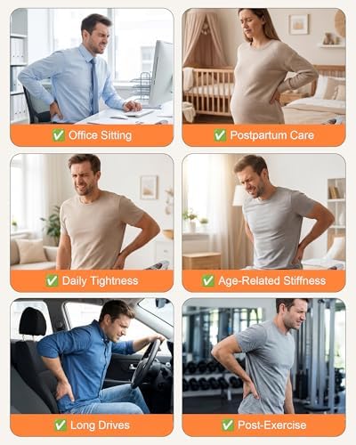 Electric Lumbar Traction Device, Smart Lower Back Massager with Heat