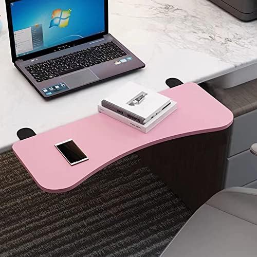 Ergonomic Keyboard Drawer Shelf, Clamp-On Table Keyboard Tray, Collapsible White/Black Desk Extender, Foldable Wrist Rest Armrest Platform (Pink 75 * 25cm/30 * 10inch)