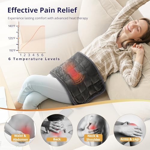 Weighted Heating Pad with Massager, FSA Vibrating Heating Pad for Back
