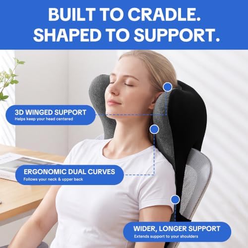 BALAPET Office Chair Headrest Attachment, Memory Foam Neck Support Pillow
