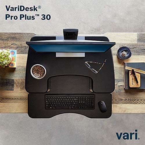 Vari VariDesk Pro Plus 30 Height Adjustable Standing Desk Converter for Home Office - Sit to Stand Desk with 11 Height Settings, Spring-Assisted Lift, and Weighted Base - Fully Assembled, Black