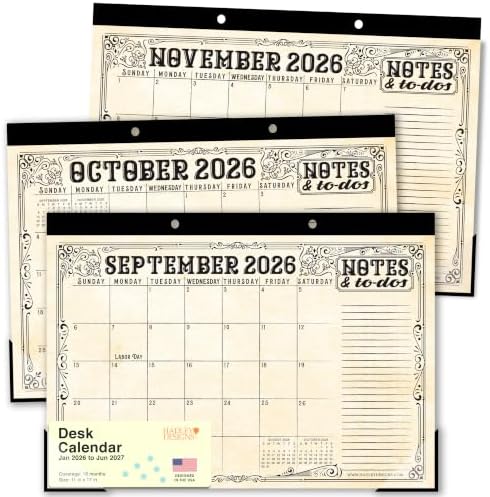 Large Desk Calendar 2026 - Desktop Calendar 2026-2027