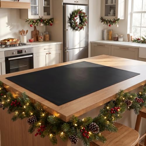 36x24 Inch Silicone Craft Mat, Extra Large Table Protector Heat Resistant Silicon Mat for Kitchen Placemat Baking Painting Clay Art (Black)