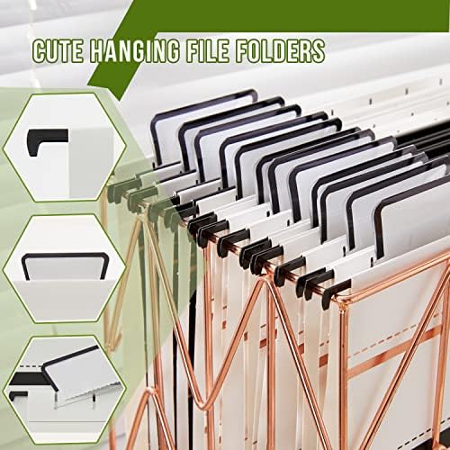 12 Pack Hanging File Folders Filing Cabinet Organizer Letter Size 1/5 Cut Adjustable Tabs Decorative for Home Office School Classroom