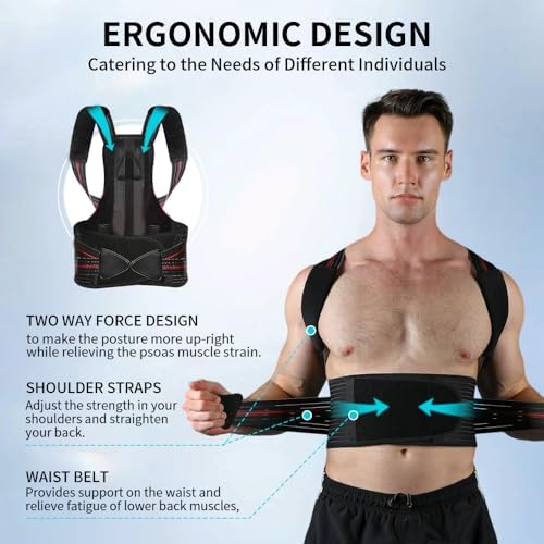 Posture Corrector for Women and men Adjustable Back Brace Posture Corrector For Back Pain Relief - Scoliosis, Hunchback, Spine Corrector Large(waistline 33.5in-37.4in)