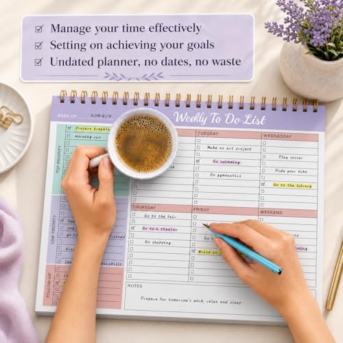 TREES Weekly To-Do List Notepad, 52-Week Desk Planner Organizer, 8.5" x 11"