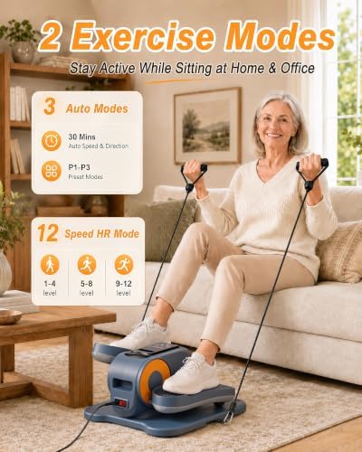 Upgraded Under Desk Elliptical Electric Leg Exerciser for Seniors 12 Speeds