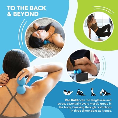 RAD Original Peanut Massage Ball – Medium Density Yoga Deep Tissue Roller Ball – Myofascial Release for Back, Neck, Feet, Psoas & Spine – Suboccipital & Thoracic Trigger Point Therapy